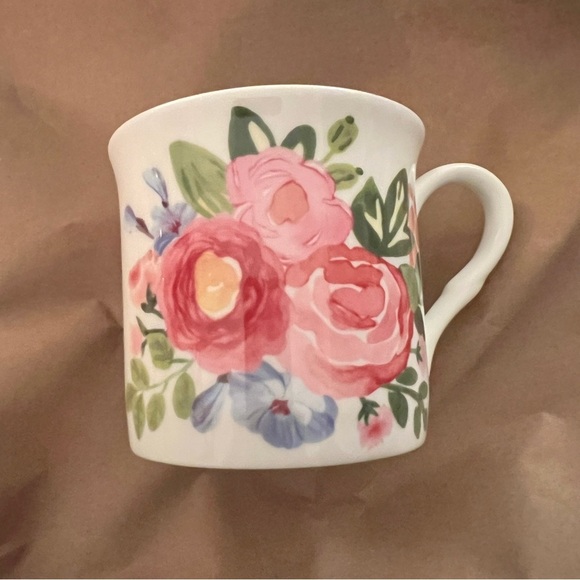 Stechcol Gracie Bone China by Coastal Imports White Cup Mug Pink Flower Garden - Picture 13 of 13